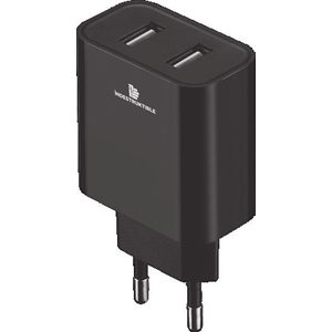 Ind 3.1Amp Dual USB Wall Charger With Micro-USB & Type-C Cables