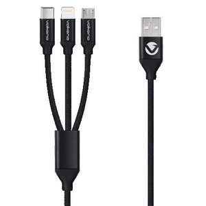 Volkano Weave Series 3-In-1 Charge Cable 1M
