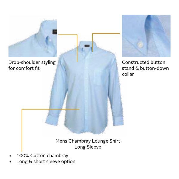 Mens Chambray Lounge Shirt