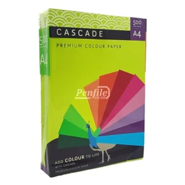 Cascade A4 Colour Paper 75gsm Ream 500 Sheets - Cyber HP Green