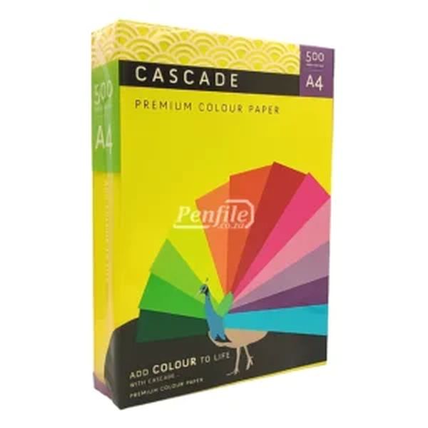 Cascade A4 Colour Paper 80gsm Ream 500 Sheets - Deep Tint Lemon