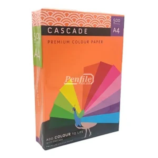Cascade A4 Colour Paper 80gsm Ream 500 Sheets - Deep Tint Saffron