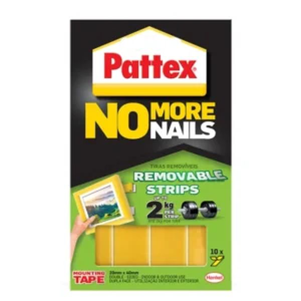 Pattex No More Nails Permanent Mounting Strips 2kg - Box 12