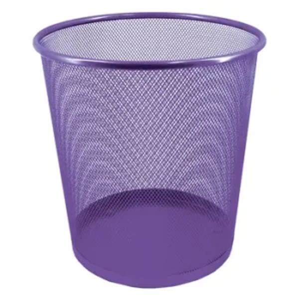SDS Wire Mesh Round Waste Bin 12L Purple