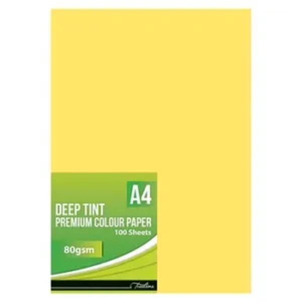 Treeline A4 Deep Tint Project Paper 80gsm Lemon Yellow 100s