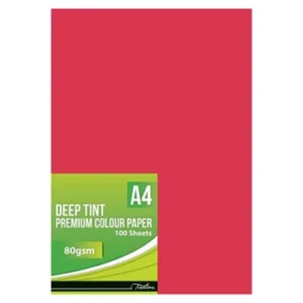 Treeline A4 Deep Tint Project Paper 80gsm Red 100s